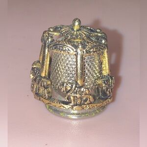 Vintage Thimble Pewter, Carousel Horses design by Nicholas Gish